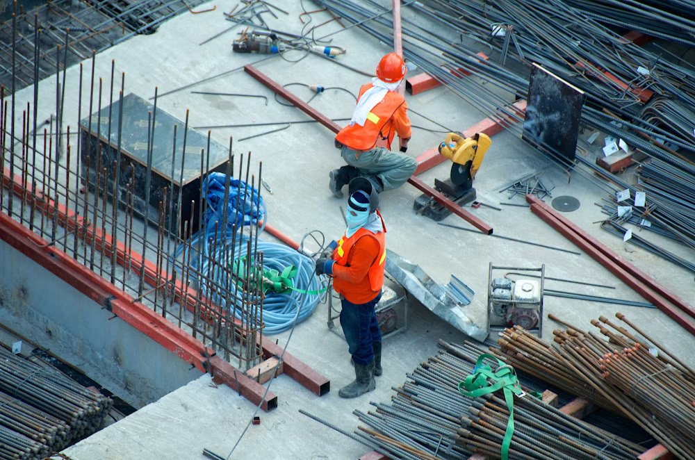 Skilled construction team at work
